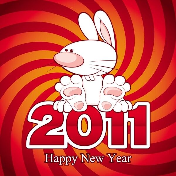 2011可爱卡通兔矢量素材