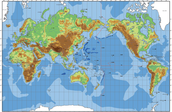 丰富多彩的世界地图矢量地形