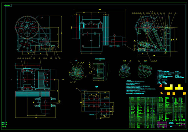颚式破碎机总图CAD机械图纸