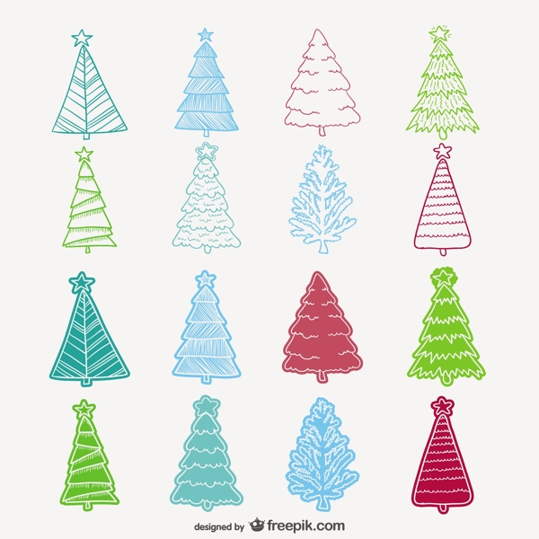 丰富多彩的粗略的圣诞树