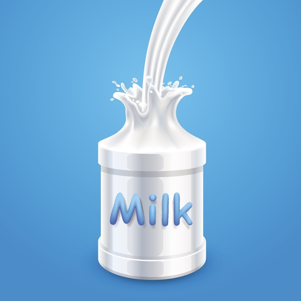 液态桶状牛奶矢量素材
