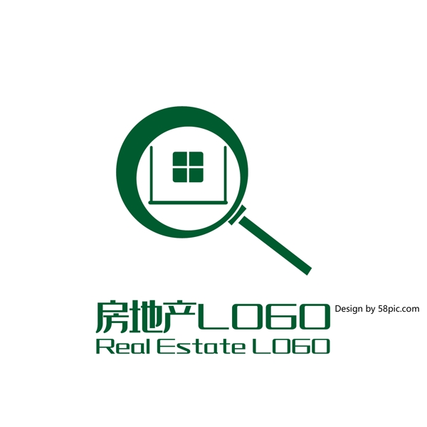 原创创意简约大气放大镜房地产LOGO标志