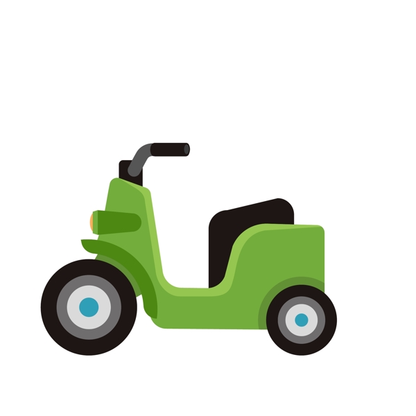 摩托车绿色矢量元素卡通