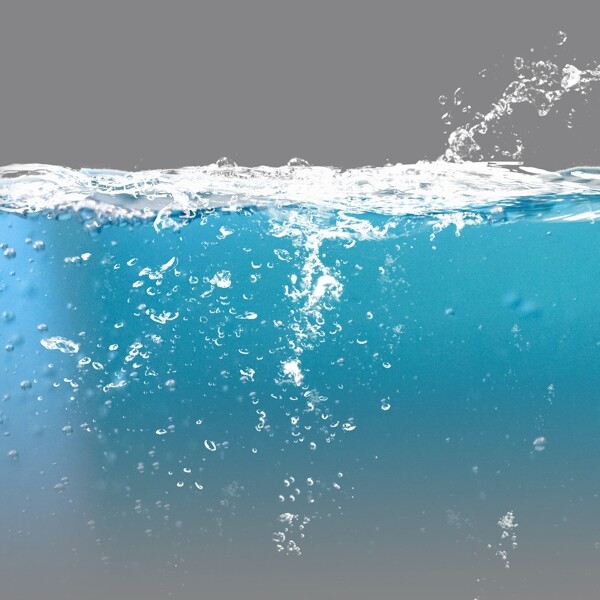 蓝色水面水珠元素