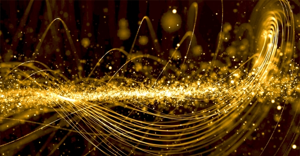 金色粒子特效科技背景