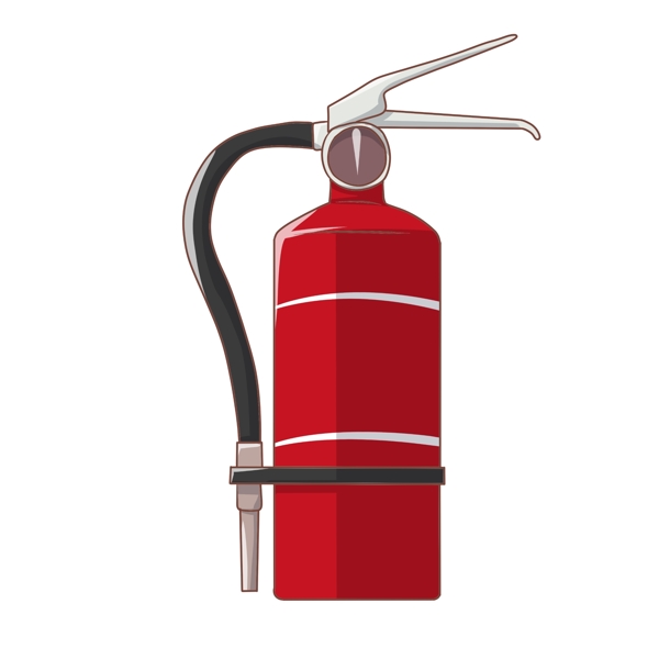 红色的消防工具插画