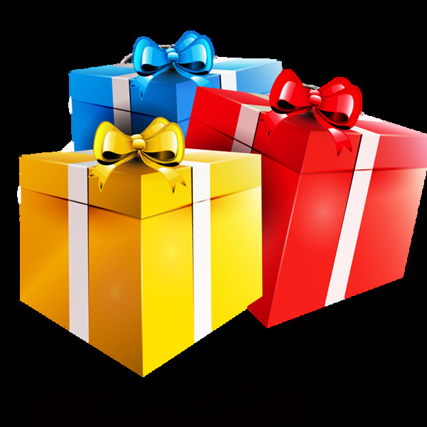 红黄蓝包装礼品盒素材图片