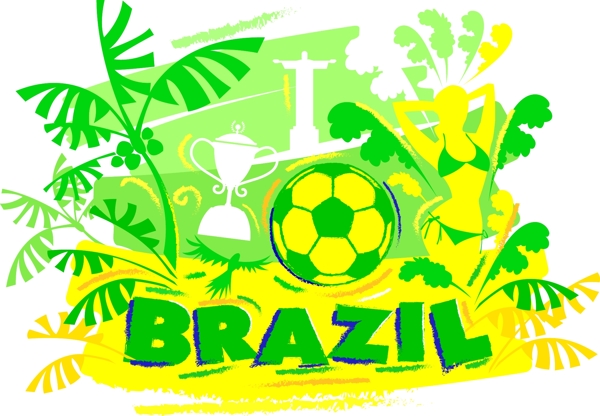 绿色足球世界杯海报