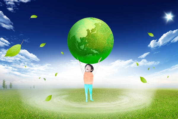 爱护地球绿色环保海报