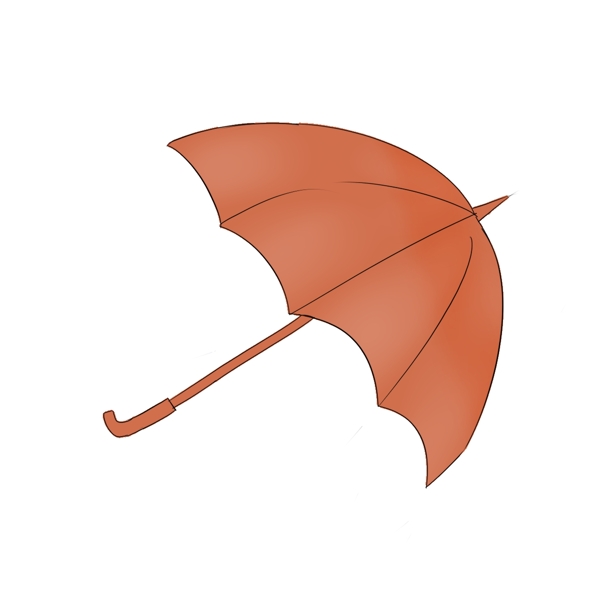 橘黄色小雨伞图案