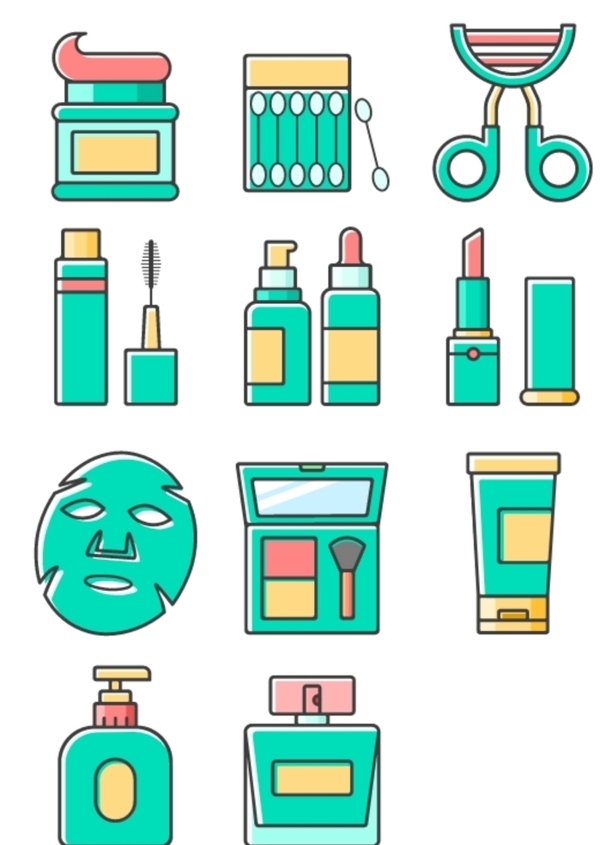 美妆产品系列图标图片