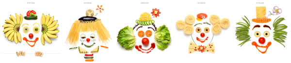 创意小丑蔬菜水果图片