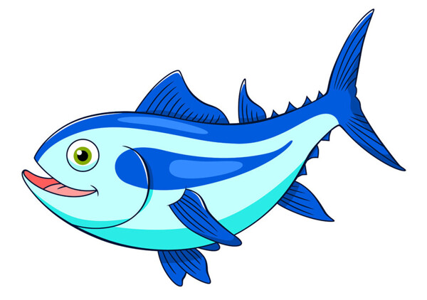 蓝色卡通鱼图片2
