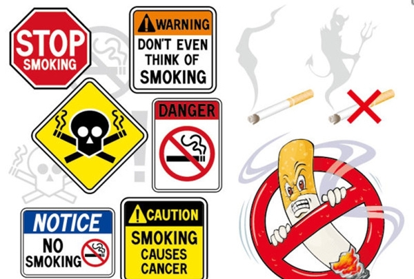 stopsomking骷髅头禁止吸烟不准吸烟禁烟矢量素材图片
