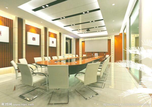 中型会议室装修设计效果图