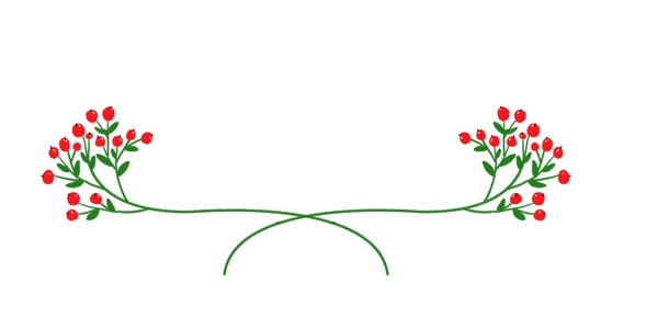 花卉创意分割线插画