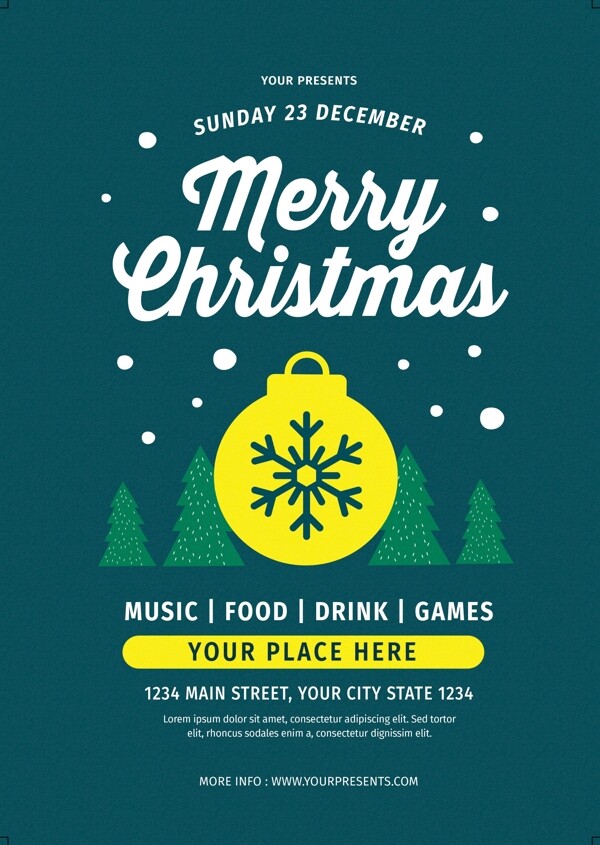 简约圣诞节促销海报设计