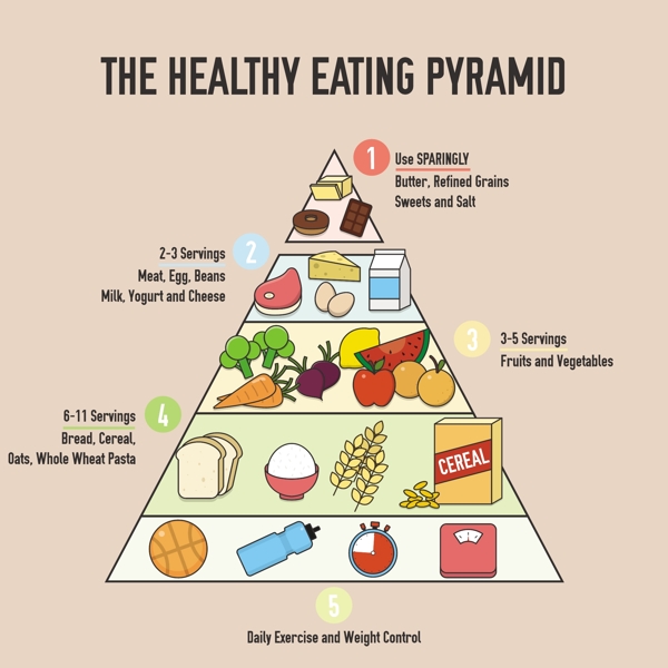 健康饮食金字塔背景