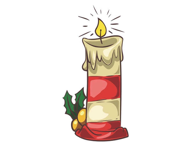 卡通圣诞蜡烛元素