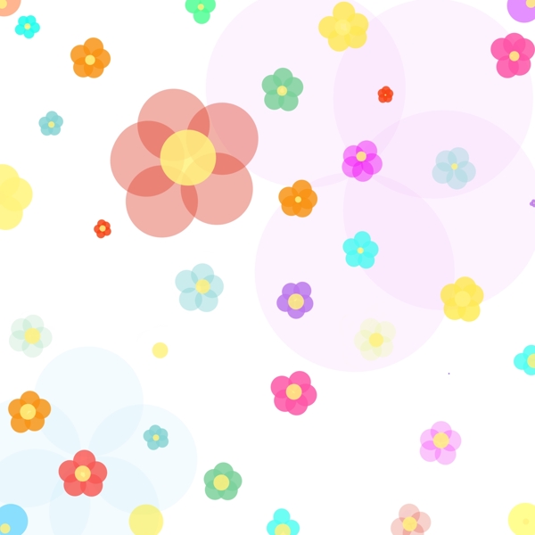 彩色漂浮花瓣卡通可爱简约风
