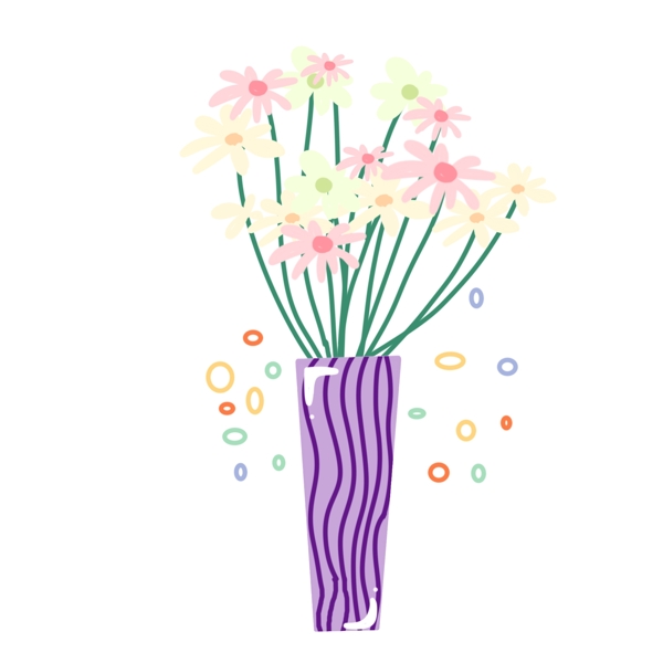 紫色花瓶洋甘菊