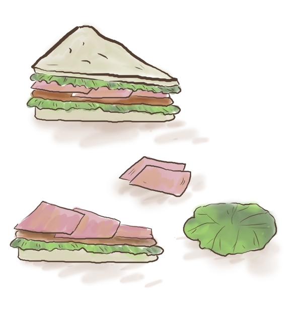 西餐三明治制作和配料