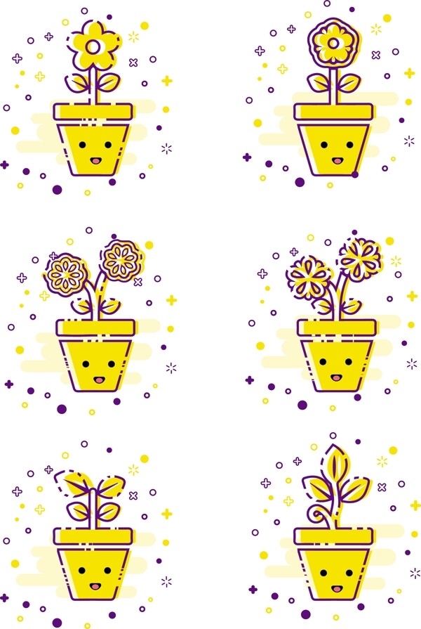 MBE风格植物花卉可商用图标元素
