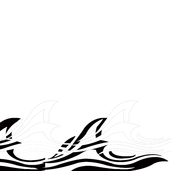 黑白简约传统海浪背景纹饰