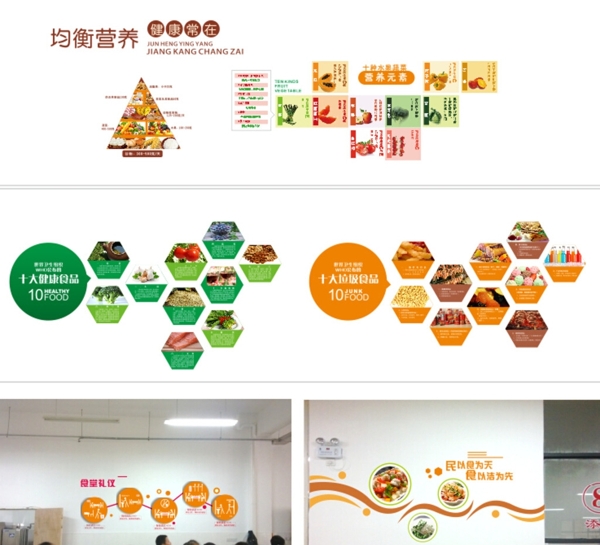 食堂墙面设计图片