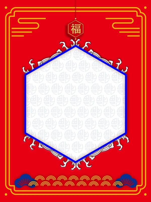 原创中国红喜庆春节背景