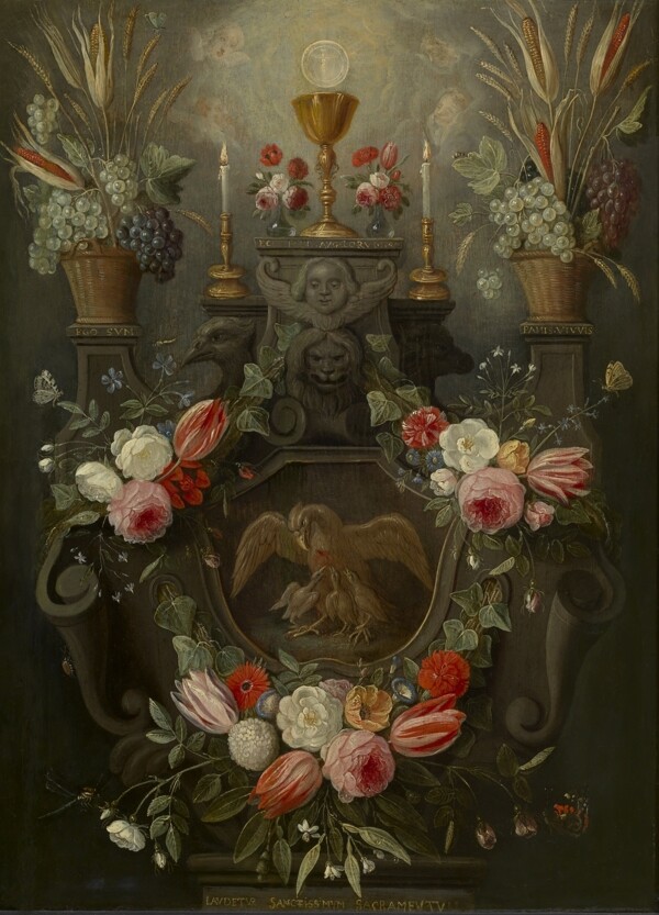 NicolaesvanVerendaelTheHolySacramentoftheAltar花卉水果蔬菜器皿静物印象画派写实主义油画装饰画
