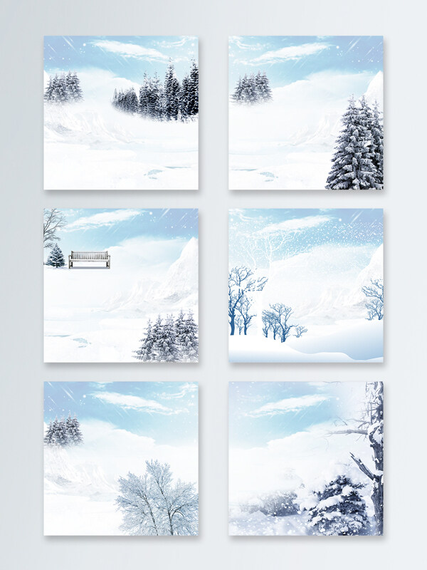 冬日雪景雪中树枝主图背景