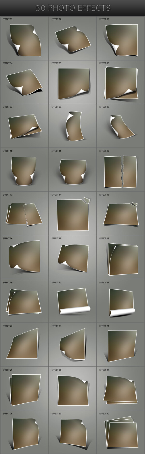 30种立体相框照片效果PS动作下载