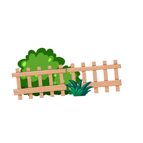 植物栅栏矢量元素卡通