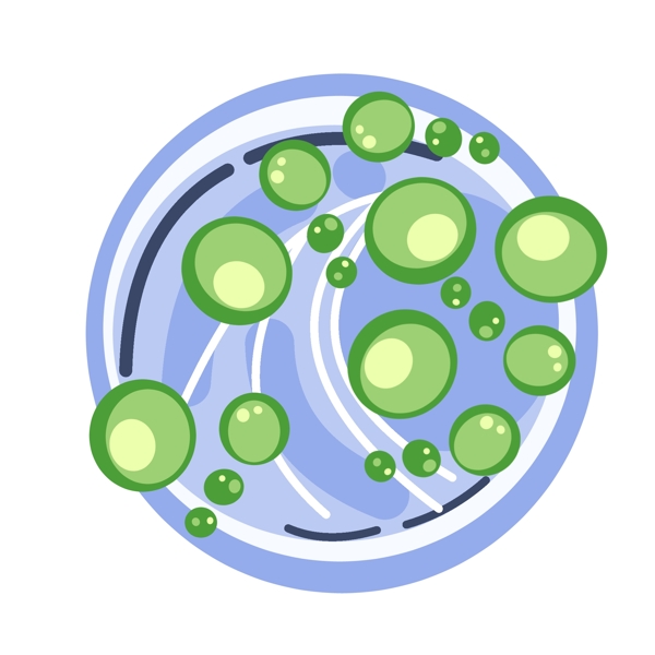 绿色气泡病毒插画