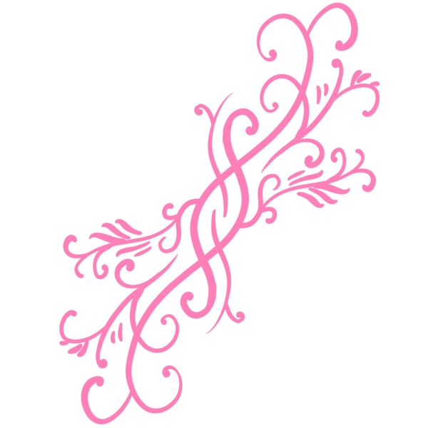 粉色欧式花纹插画