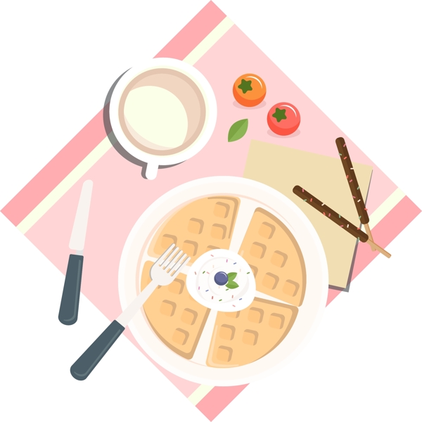 法式松饼下午茶卡通