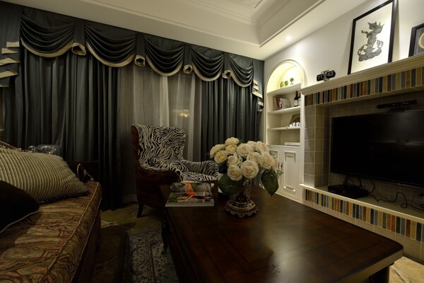 美式客厅窗帘设计图
