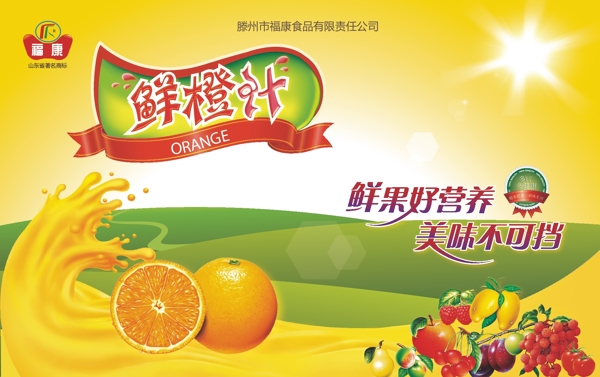 鲜橙汁包装箱设计图片