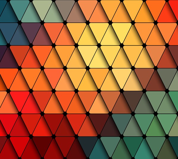 彩色渐变三角形拼贴背景图片