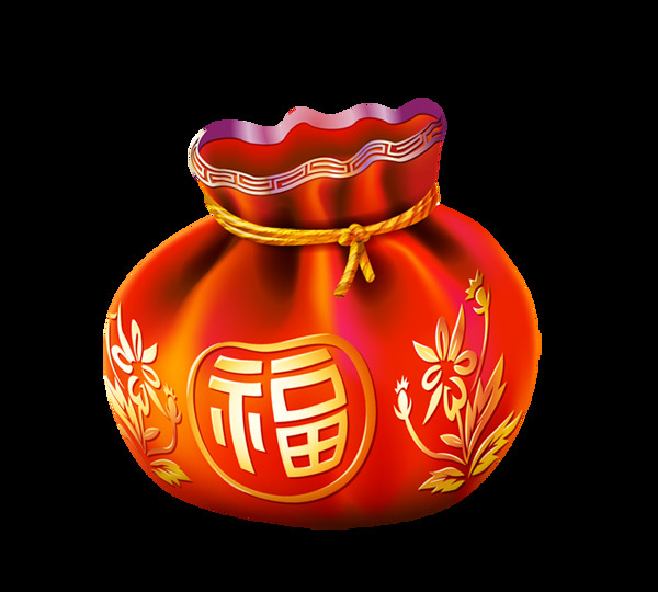 中国风刺绣福袋元素