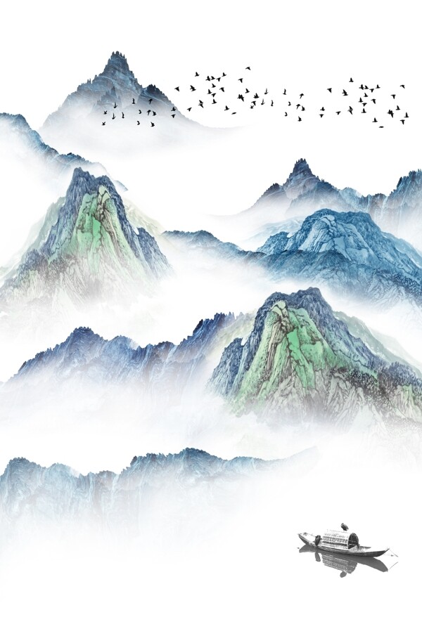 新中式山脉图片