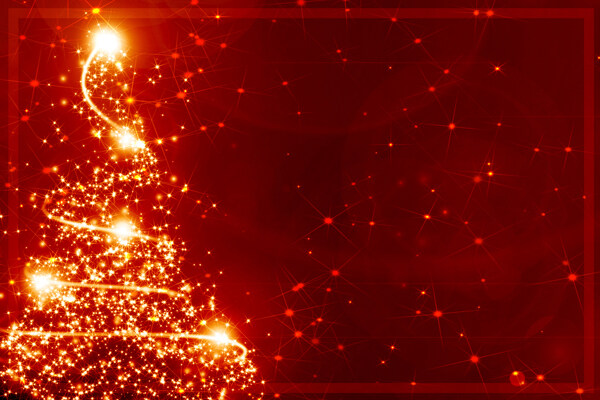 绚丽的星光圣诞树背景高清图片