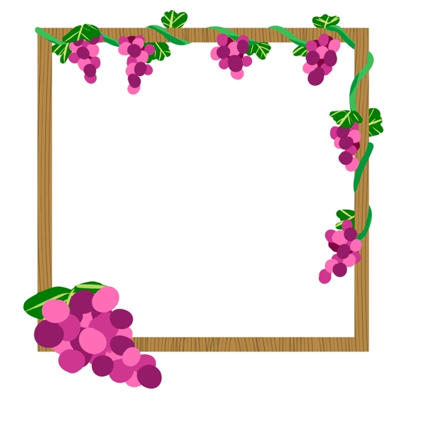 紫葡萄装饰边框插画