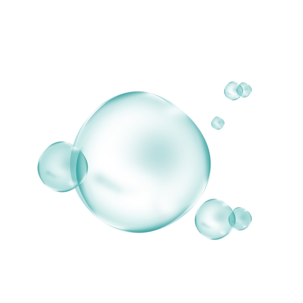 蓝色水珠水泡png元素