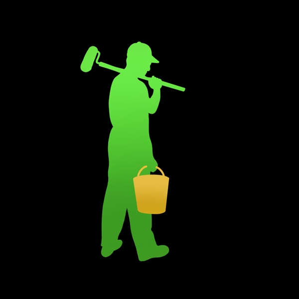 绿色油漆工人物形象