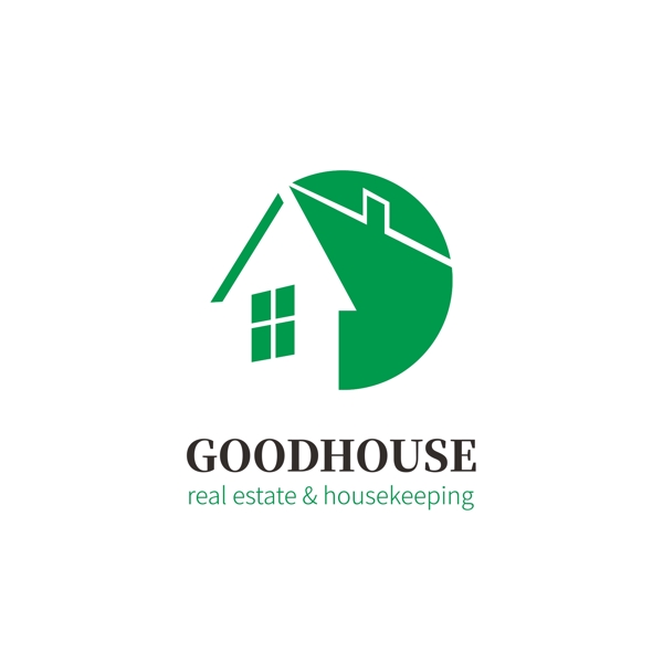 绿色环保房屋地产公司logo模板