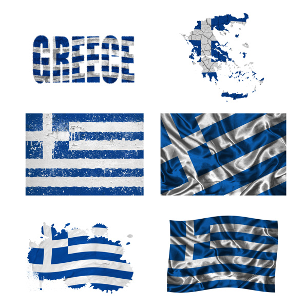 希腊国旗地图图片