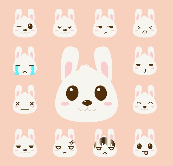 可爱兔子表情