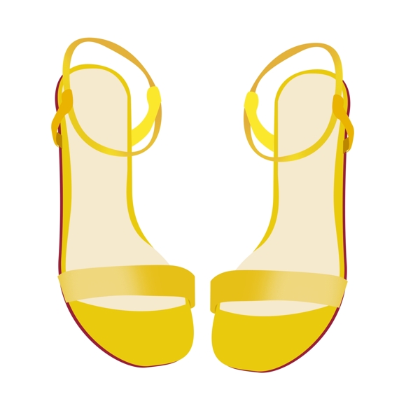 黄色凉鞋装饰